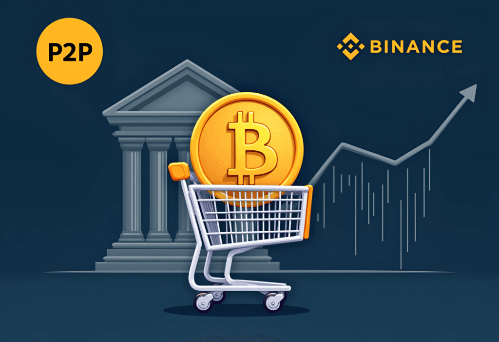 Image of Binance P2P platform, allowing users to trade cryptocurrencies for local currencies