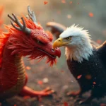 A picture of a dragon (representing China) and an eagle (representing the US) together, symbolizing the blending of the economic systems.