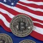 Bitcoin on usa flag