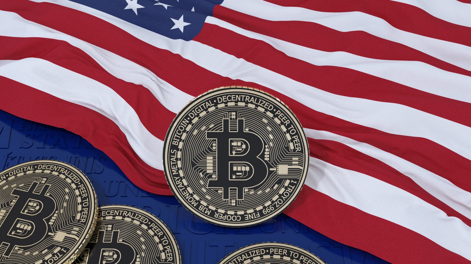 Bitcoin on usa flag